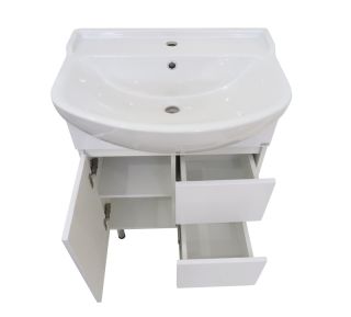 Напольная тумба под раковину Misty Амур с двумя ящиками 60см белый